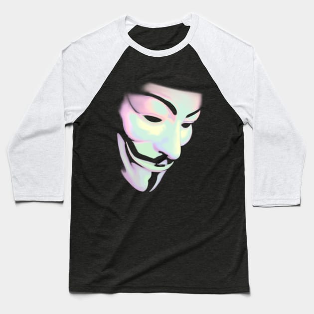 V for Vendetta Guy Fawkes Mask Baseball T-Shirt by Art And Soul